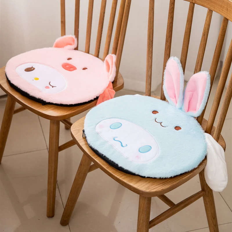 

Kuromi Seat Cushion Plush Circular Chair Cushion Kawaii Stool Cushion Japanese Style Soft Comfortable Office Seat Cushion