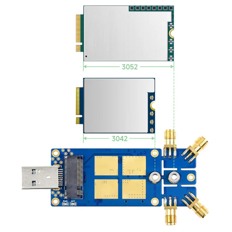 

ABAN 5G DONGLE Adapter Expansion Board with Four Antennas USB3.1 Interface M.2 USB3.1 for Nano