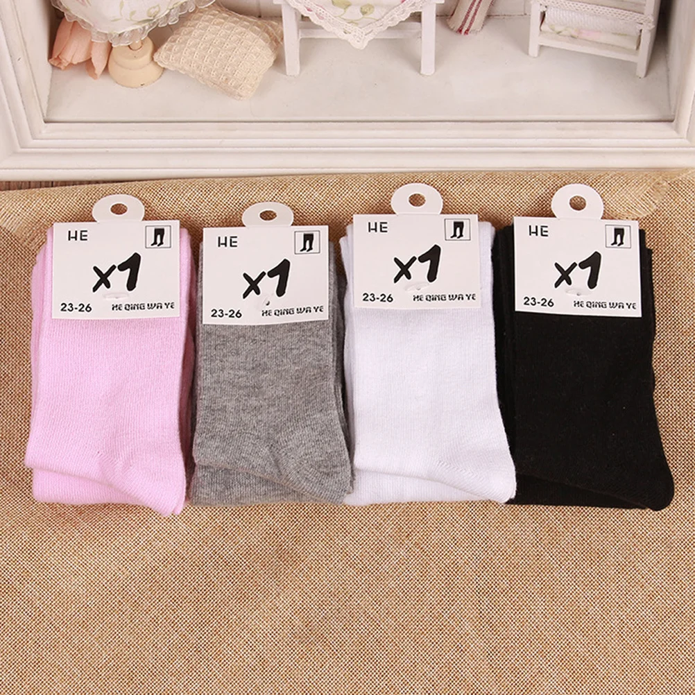Collant in cotone per bambina da bambino Collant caldo bianco comodo elasticizzato con cintura allargata per ragazze da 12 a 24 mesi
