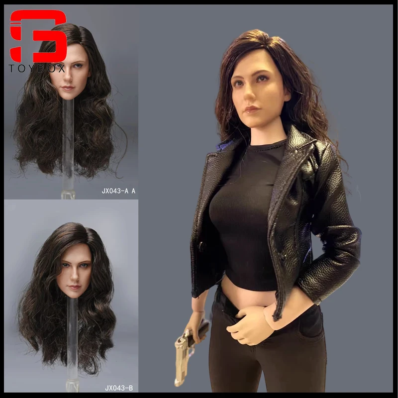 JXTOYS 043 1/6 Wonder Girl cabeza entrecertada esculpir cabeza de trasplante de cabello modelo tallado apto para cuerpo de figura de acción de soldado femenino de 12 pulgadas