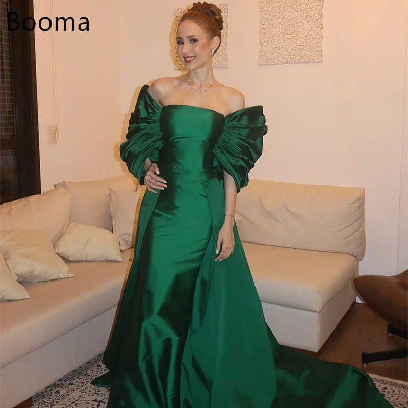 

Booma Elegant Mermaid Evening Dresses Formal Party Gowns for Women Off The Shoulder Sleeveless Prom Gown Customize