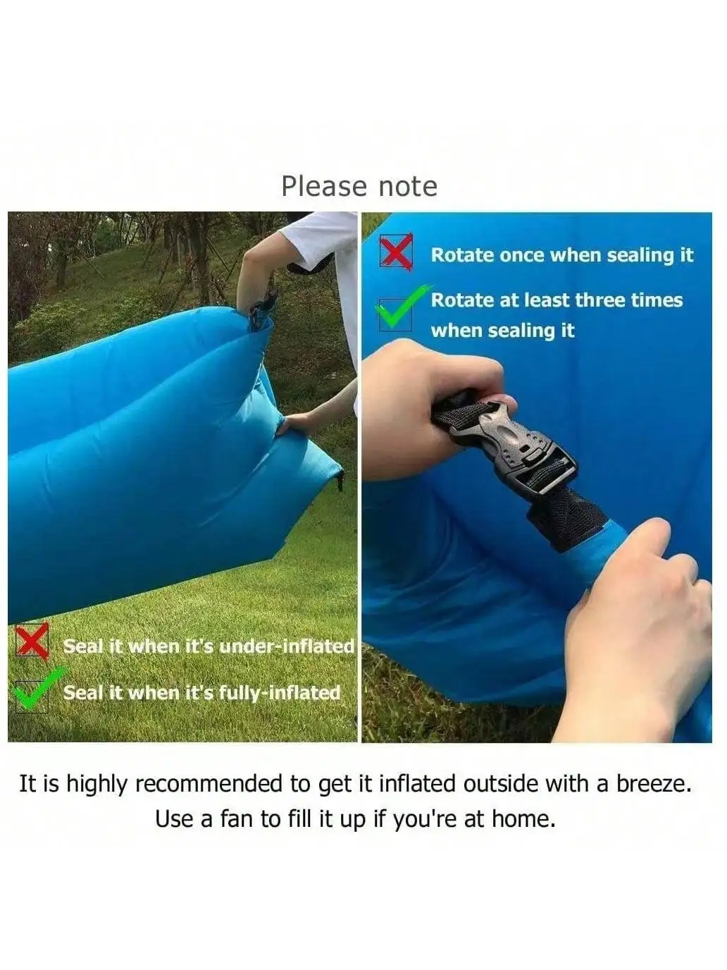 قطعة واحدة للاسترخاء في الراحة: أريكة هوائية قابلة للنفخ - محمولة، مقاومة للماء - مثالية للفناء الخلفي والشاطئ والتخييم والأزرق.