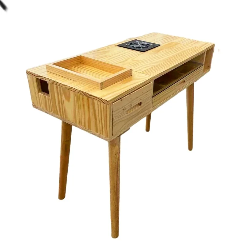 

Japanese Solid Wood Nail Table Professional Nailsdesigner Manicure Table Retro Storage Mesa De Manicure Salon Furniture BLNT