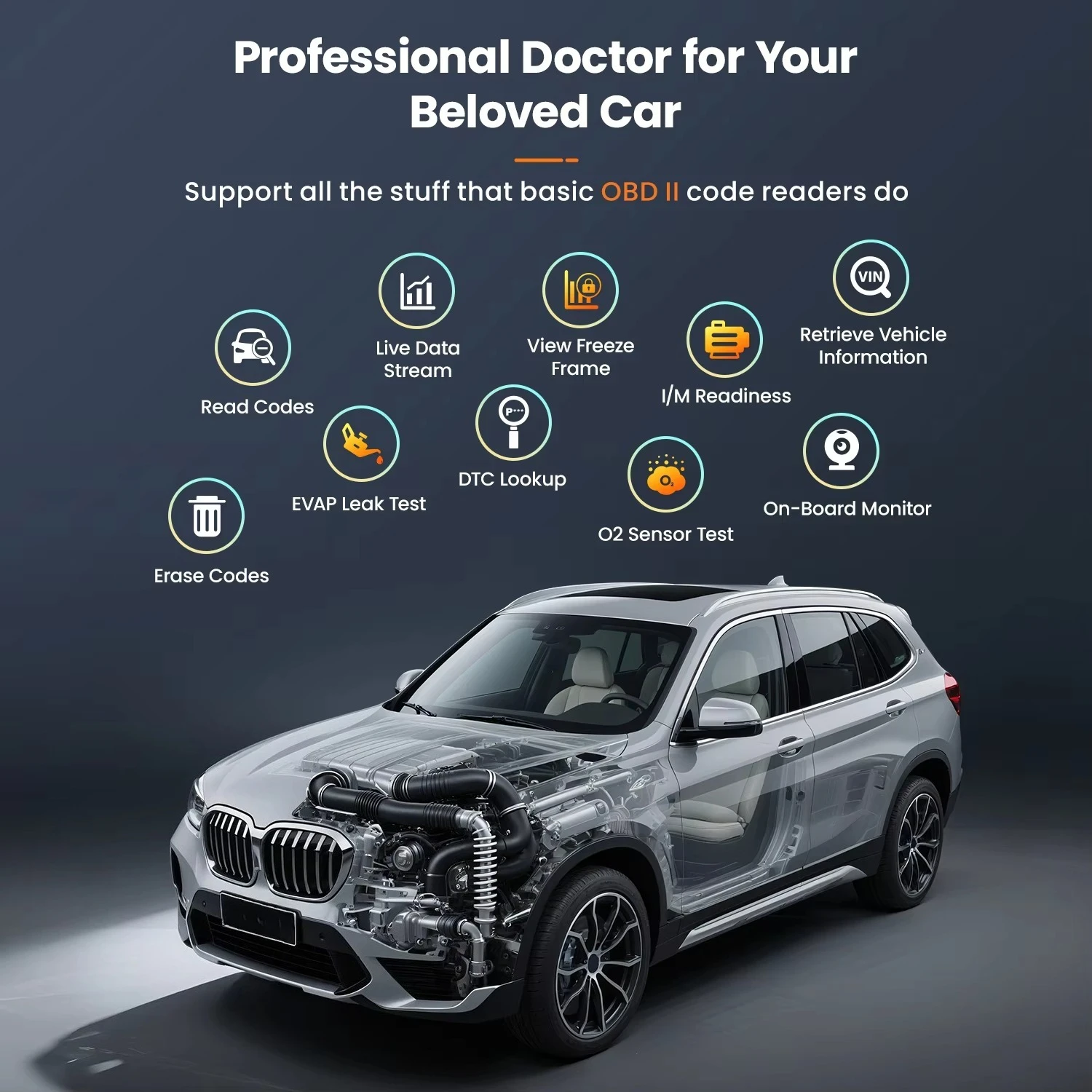 full OBD2 fuction ANCEL AD410 For universal cars Digital Diagnostic Tool Scanner Car Fault Professional Automotive Code Reader