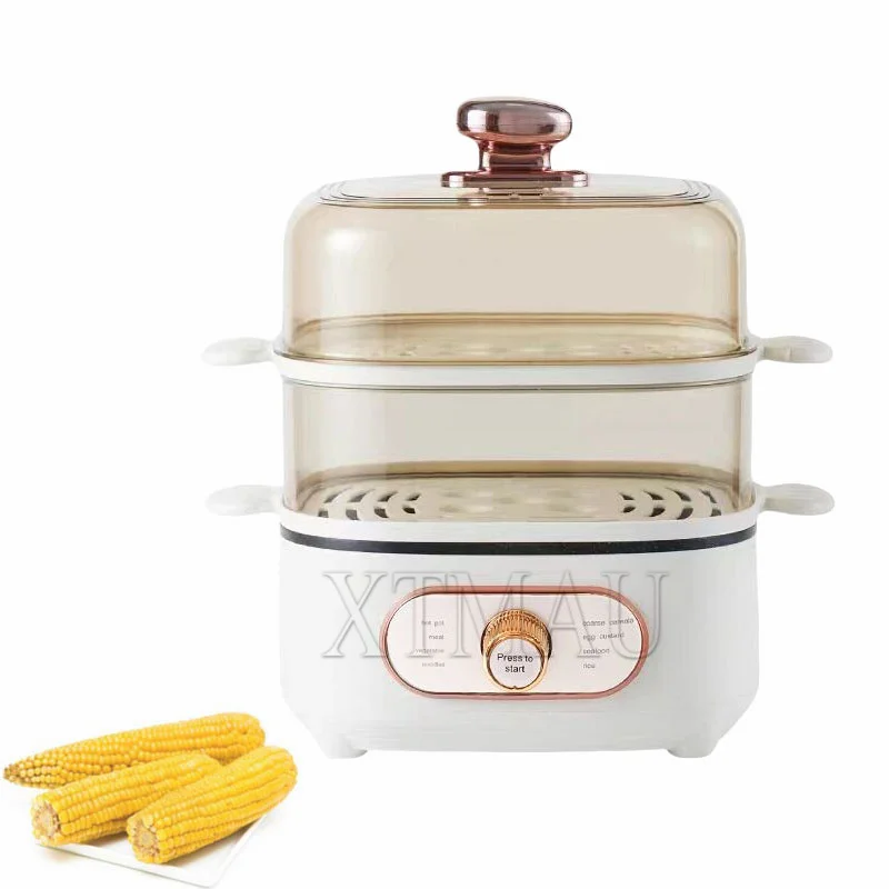 Double Layers Electric Egg Cooker Steamer Corn Milk Steamed Rapid Breakfast Multifunction Cooking Appliances Kitchen