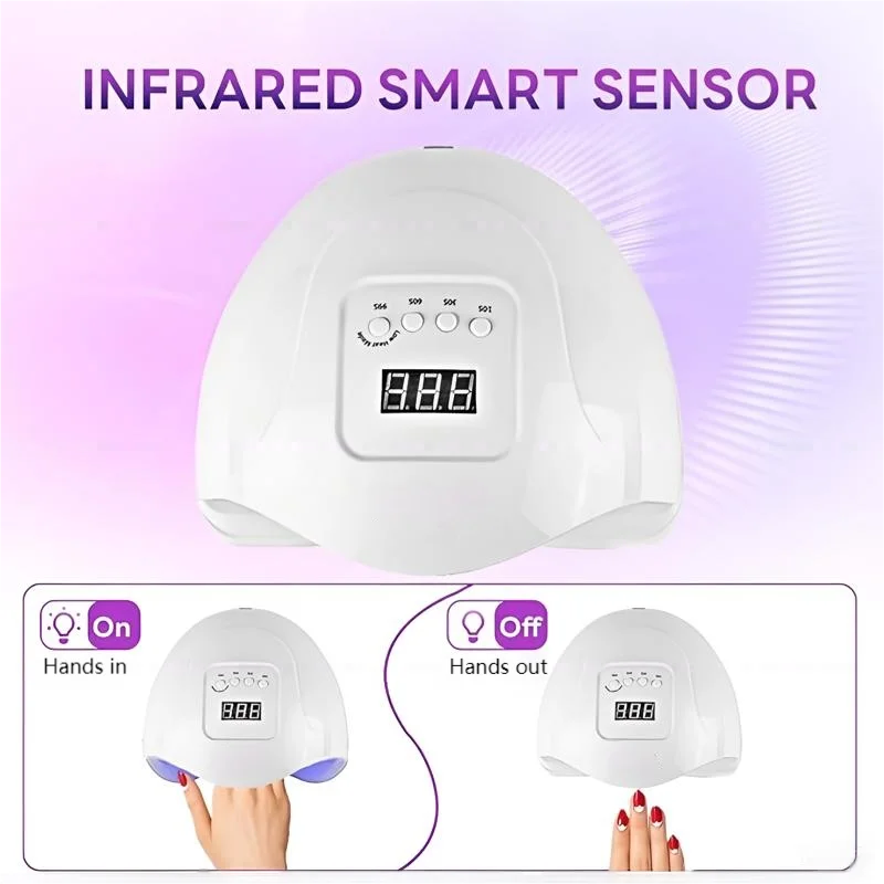 Lampada per unghie professionale da 110 W |   36 perline UV/LED |   Funzione timer + sensore automatico |   Polimerizzazione rapida per tutti gli smalti gel"