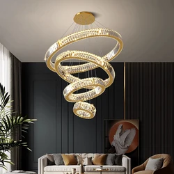 Nordic home decor Crystal chandelier Dining room chandelier ceiling lamp villa chandelier stair lamp interior lighting fixture