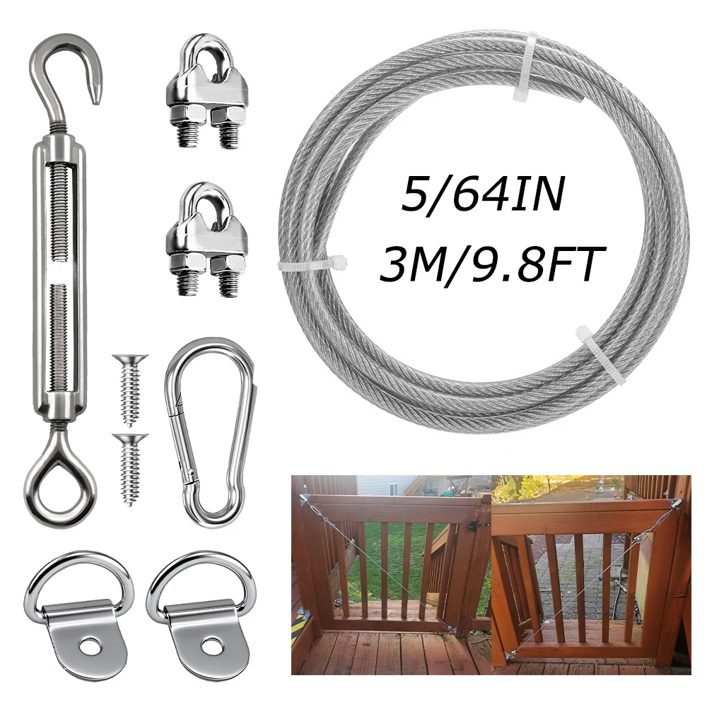 

2mm Wooden Fence Anti Sagging Door Kit Wooden Door Support Steel Wire Rope Steel Anti Sagging Fence Door Wooden Door Maintenance