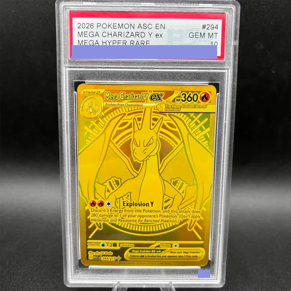 DIY TCG Collection Card Rating Card 2026 ASC EN MEGA HYPER RARE 294/217 Copy 10Points Rating Card Anime Game Card Gift Toy