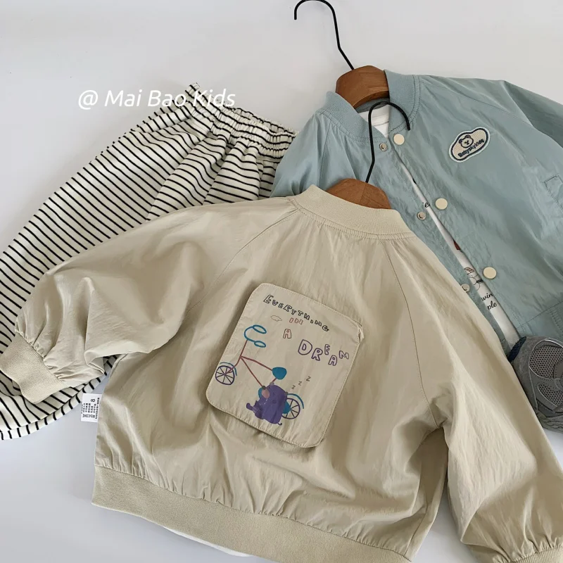 Children's Jackets Coat for Girls Boys Fashion Clothing 2025 Autumn New Baby Kids Single-breasted Tops Cardigan Outwear