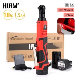 18V Cordless Impact Wrench Rechargeable Electric Impact Wrench 3/8 Inch Right Angle Ratchet Wrench Impact Driver Nut Power Tool