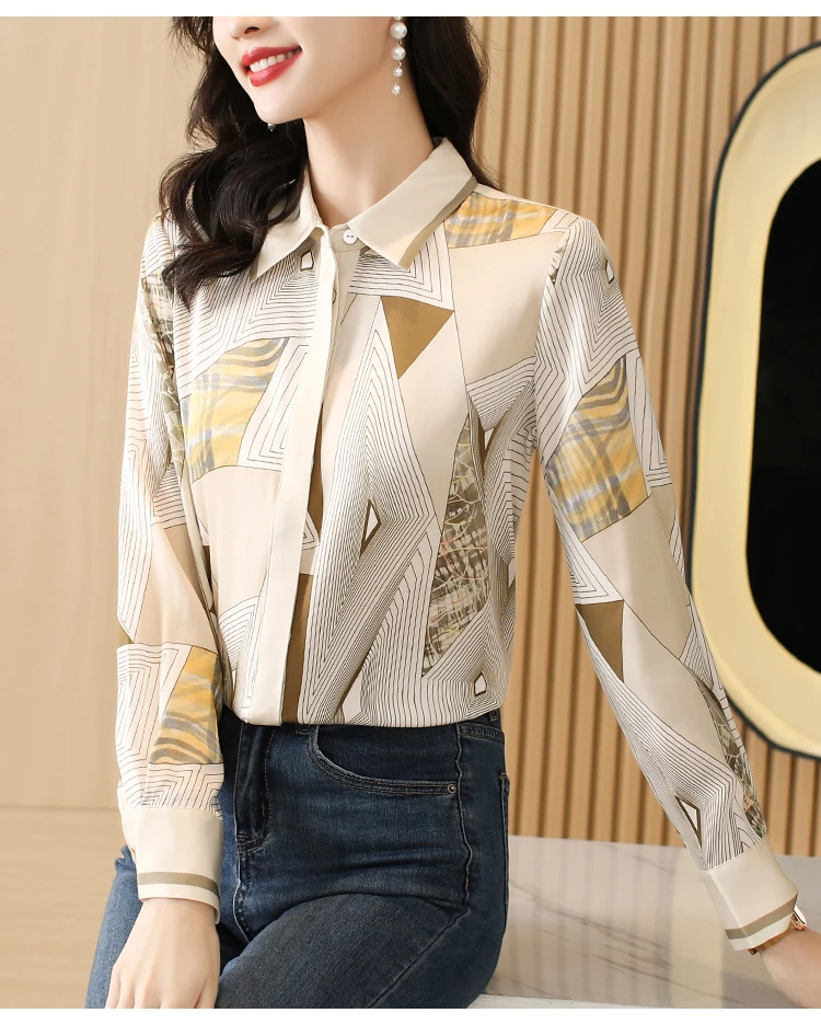 ZAROY Elegant Women's Blouse 2025 Fashion Trendy Shirt Long Sleeve Office Wear Casual Tops Button-up Lapel Comfort Fit Camisas