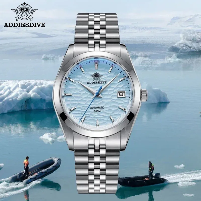 ADDIESDIVE High Quality 39mm Automatic Watch Fashion NH35 Stainless Steel 100M Waterproof Dive Mechanical Watches For Men AD2118