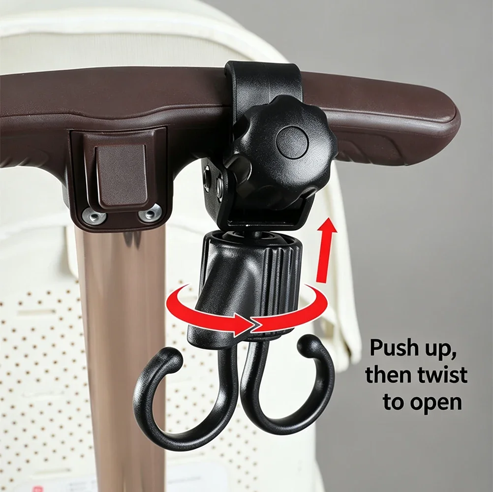 Baby Stroller Hooks Multi Purpose Baby Stroller Accessories Rotate 360 Degree Hook Pram Bag Hanger