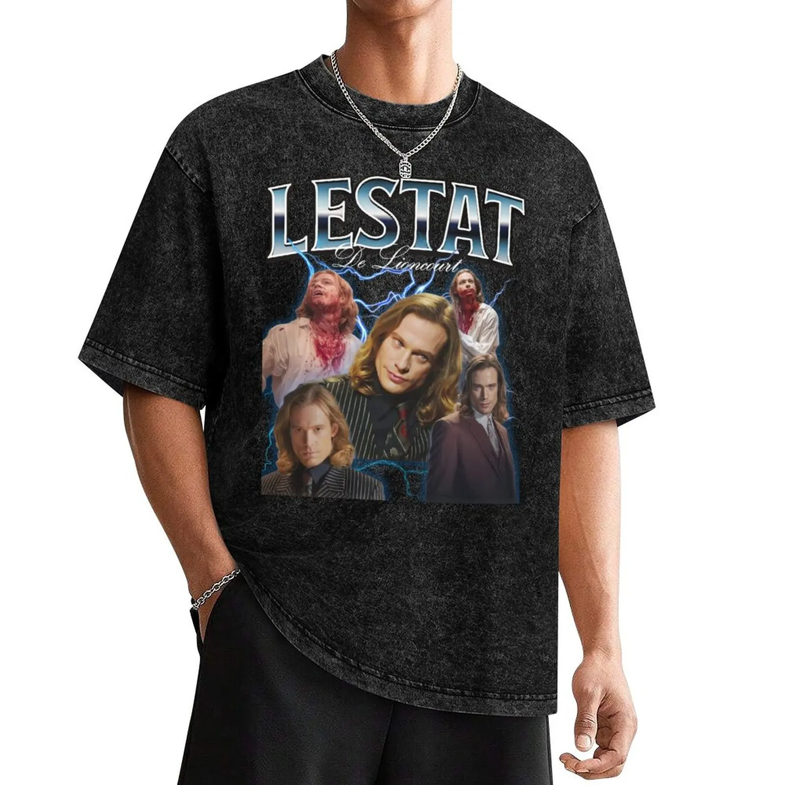 

Horror Lestat De Lioncourt The Vampire T-Shirt Anime t-shirt oversize t-shirts man heavy weight t shirts for men