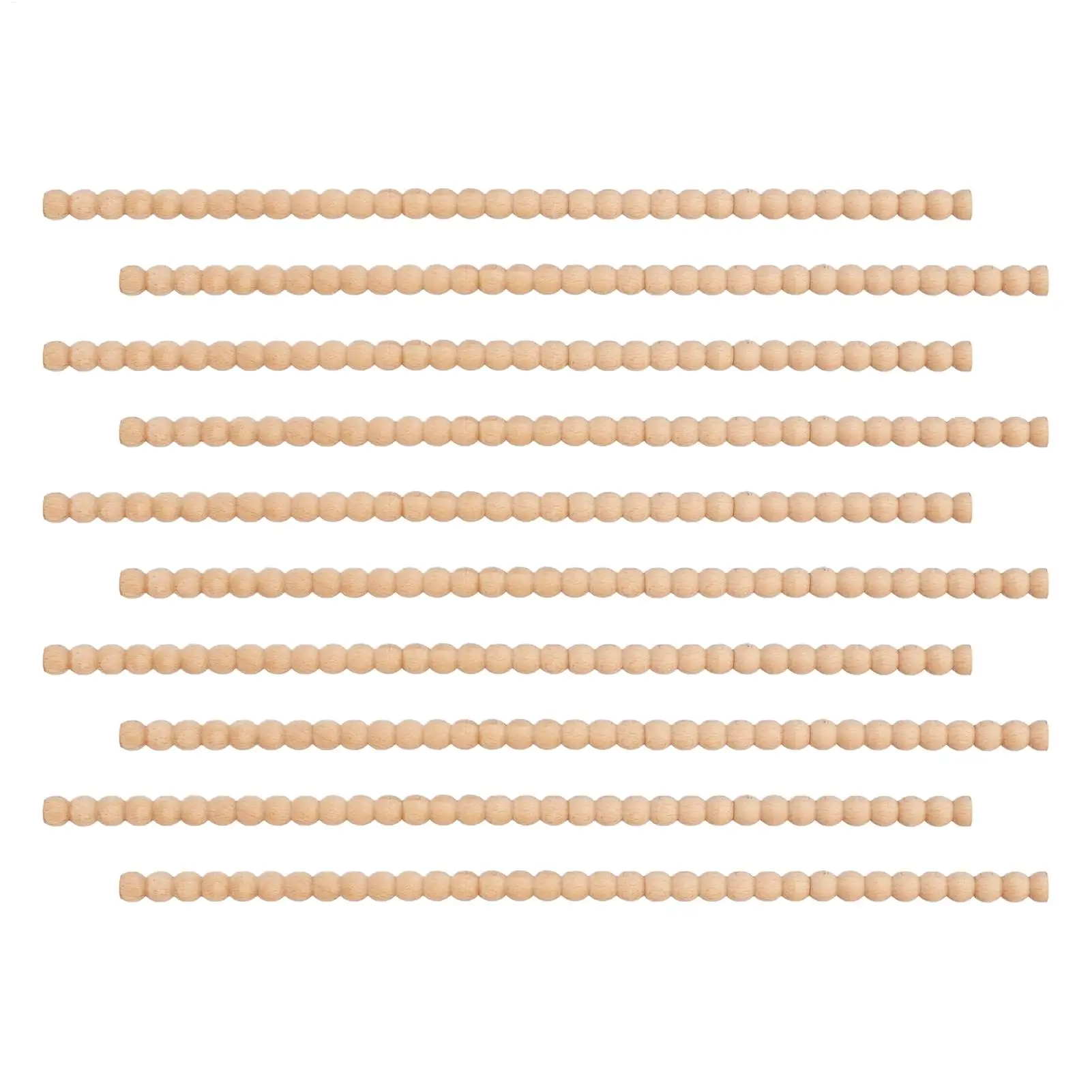 10pcs Half Round Wooden Beaded Molding Sticks Easy to install Craft Unfinished Wood Strips Decoration DIY Furniture Accessories