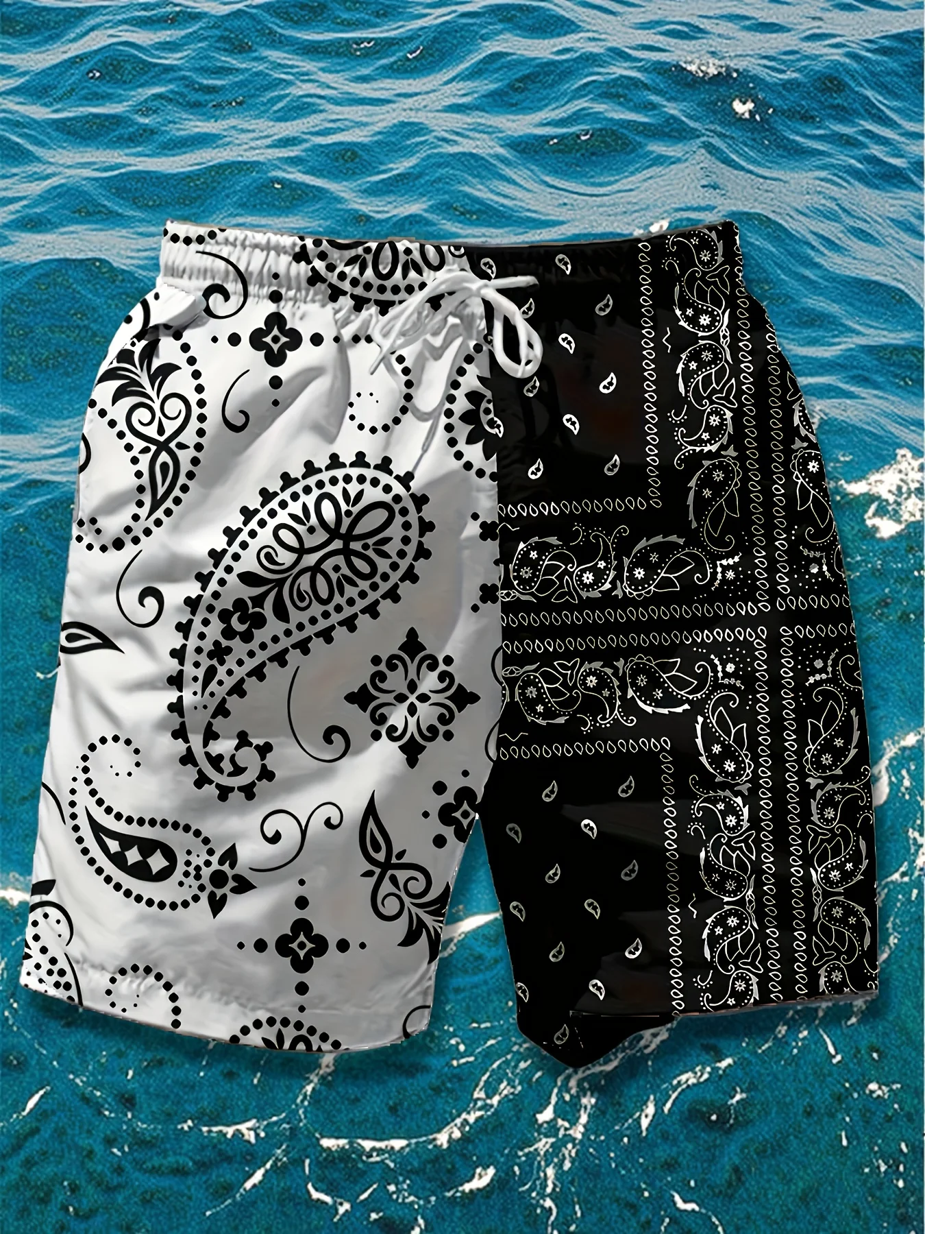 

Мужские пляжные шорты с 3D принтом пейсли, повседневные уличные летние гавайские мужские брюки с эластичной резинкой на талии, дышащие шорты для доски, мужская одежда