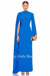 One-Shoulder Vintage Blue Evening Dresses Ruched Elegant Mermaid Customized Formal Prom Growns Party Women Bride