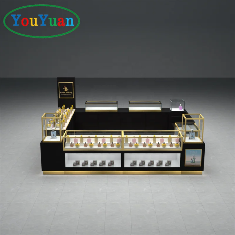 (Customized) glass display cabinet perfume display rack light make up beauty store display showcase jewelry perfume cabinet