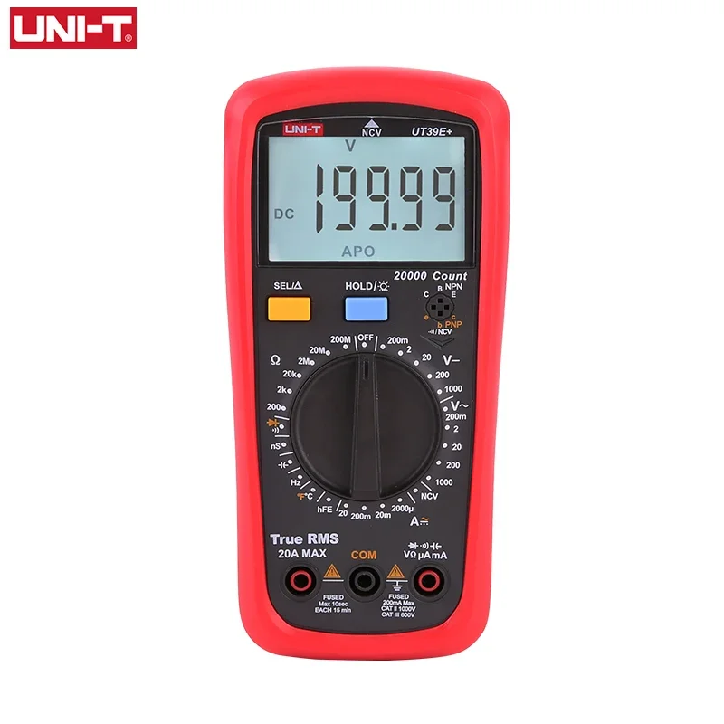 

UNI-T UT39E+ Digital Multimeter Uni t 20A 1000V AC DC Handheld Multimetro Ture Rms Tester With 2000μF Capactitance Meausement