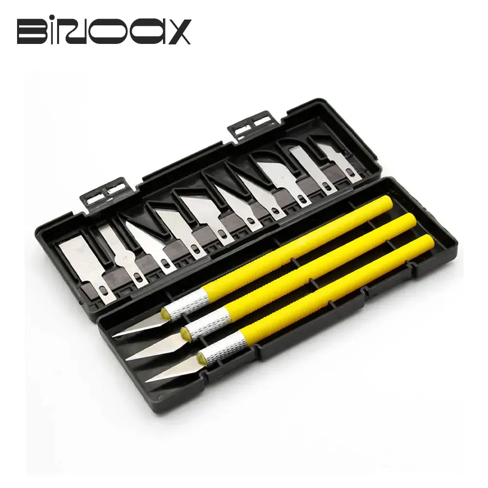 Binoax 13Pcs Exacto Style Hobby Knife w/Blades Set For Multi-Purpose Crafts Art Cutting