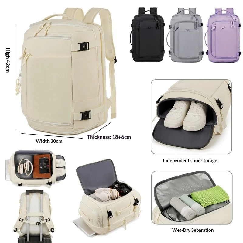 Travel Backpack Large Capacity Multi-Functional Computer Bag Lightweight Luggage Short Trip Business Trip Dry-wet Separation