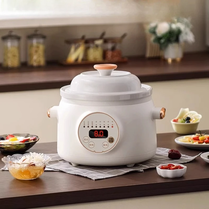 

Автоматическая керамическая плита для тушения детского питания с внутренней кастрюлей из фиолетовой глины, 8 настроек меню, нагрев на 360 градусов, термостойкая, легко чистится