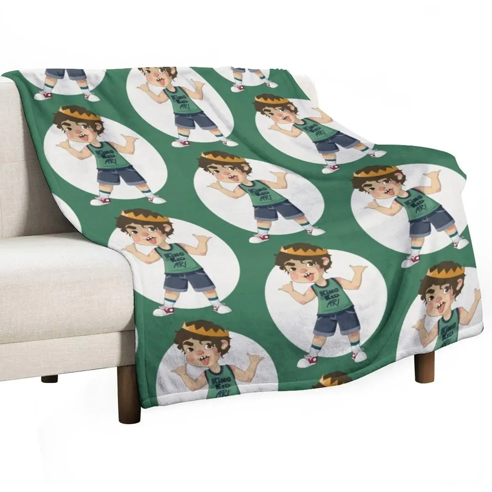 King Kid Ari (White Variant) Throw Blanket Personalized Gift warm for winter Blankets