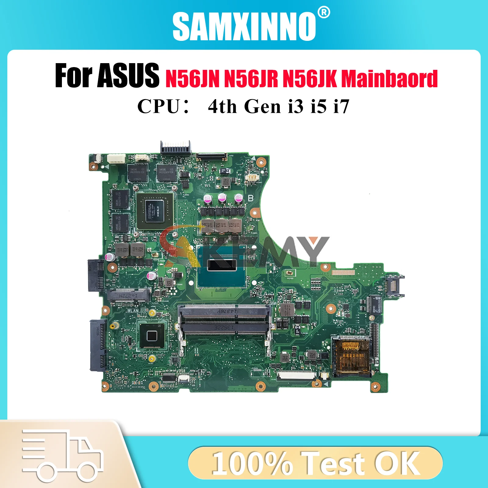 

N56JR Laptop Motherboard For ASUS N56JK N56JN N56J N56JR Notebook Mainboard With i3 i5 i7 CPU 100% tests OK fast shipping stk