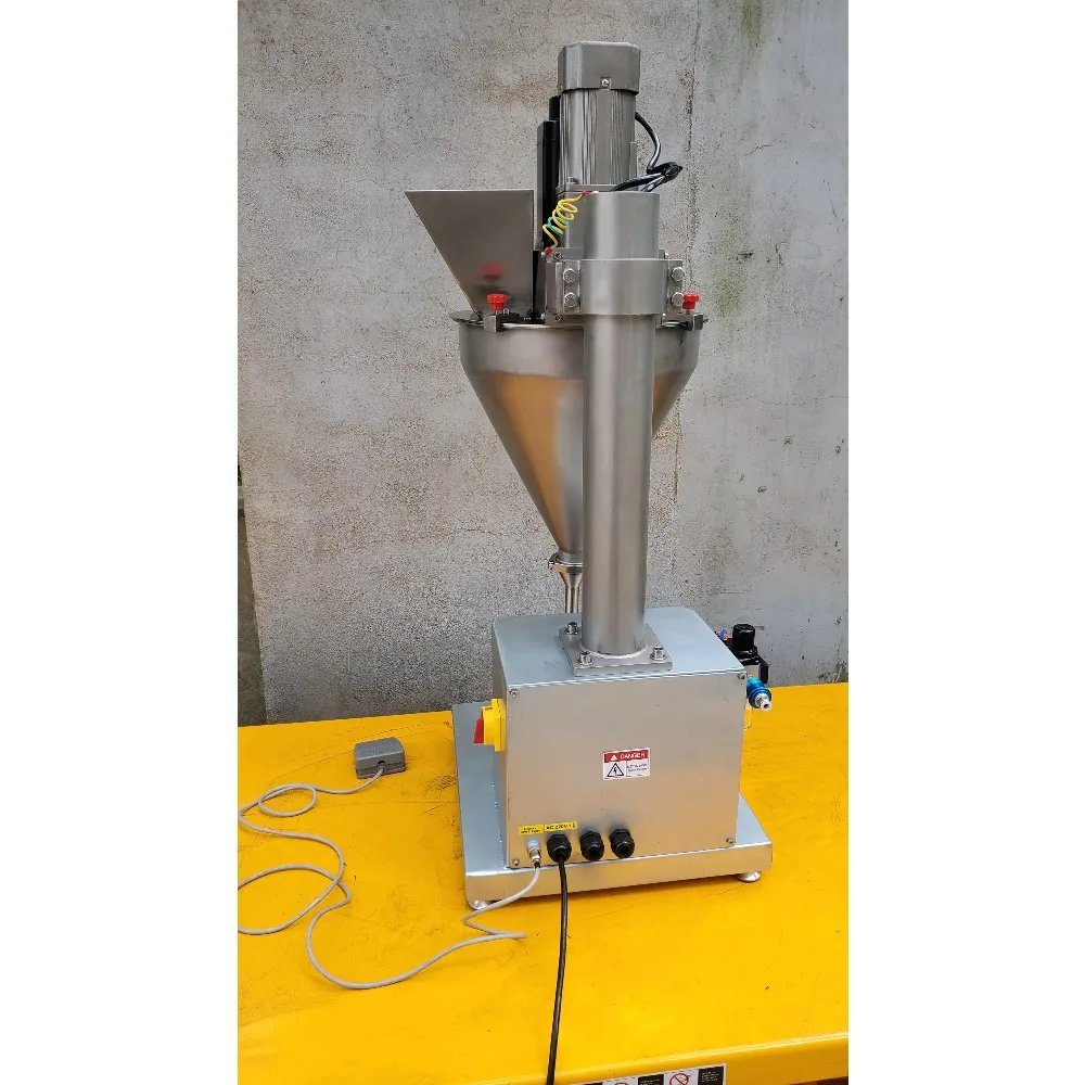 Máquina llenadora de polvo semiautomática de escritorio TOSPF200-1, máquina llenadora de tornillos para tarros, botellas, latas y tubos