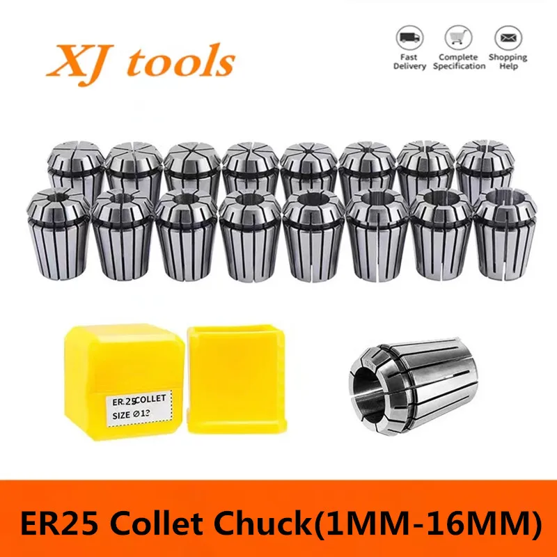 1pcs ER25 1-16MM 1/4 6.35 1/8 3.175 1/2 12.7 Spring Collet High Precision Collet Set For CNC Engraving Machine Lathe Mill Tool