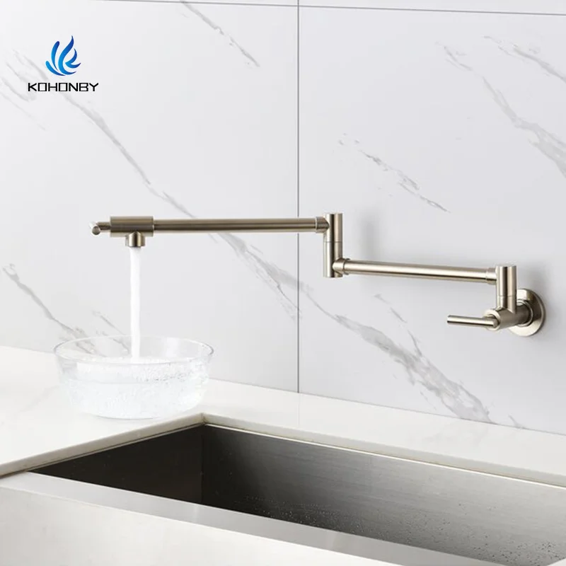 Folding faucet, lengthening kitchen faucet, table head, washing basin, household long rotary single cooling, universal wall type