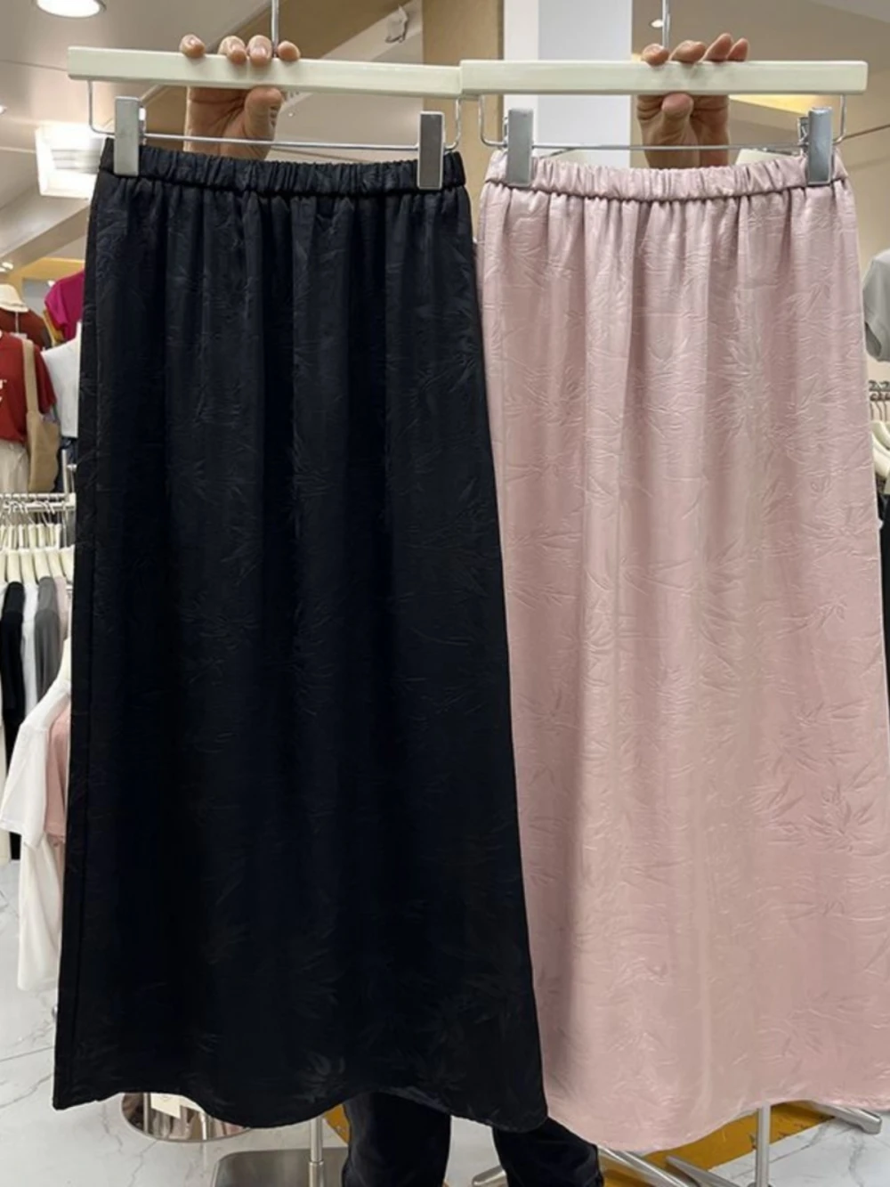 plus Size Casual High Waist Floral Embroidery Skirt Women's Summer Loose Versatile Meat Concealing Straight Tube Skirt