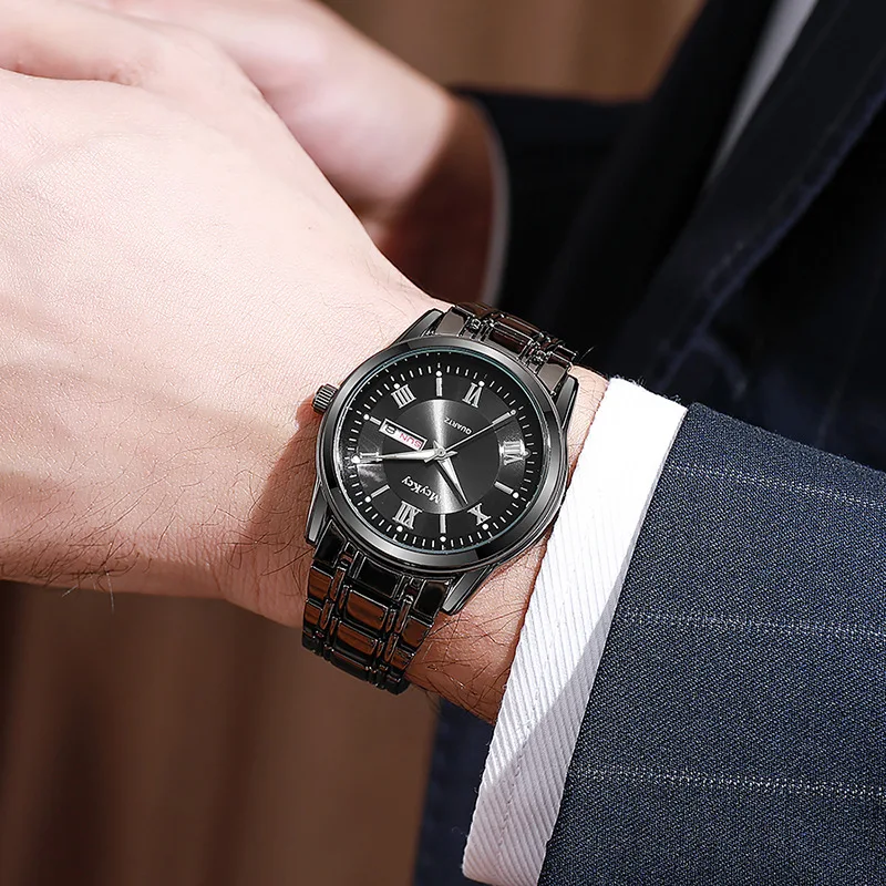 New Fashion Top Luxury Watch For Man Business Date Quartz Watch Men Famous Stainless Steel Watches Reloj Hombre Gifts Male Clock