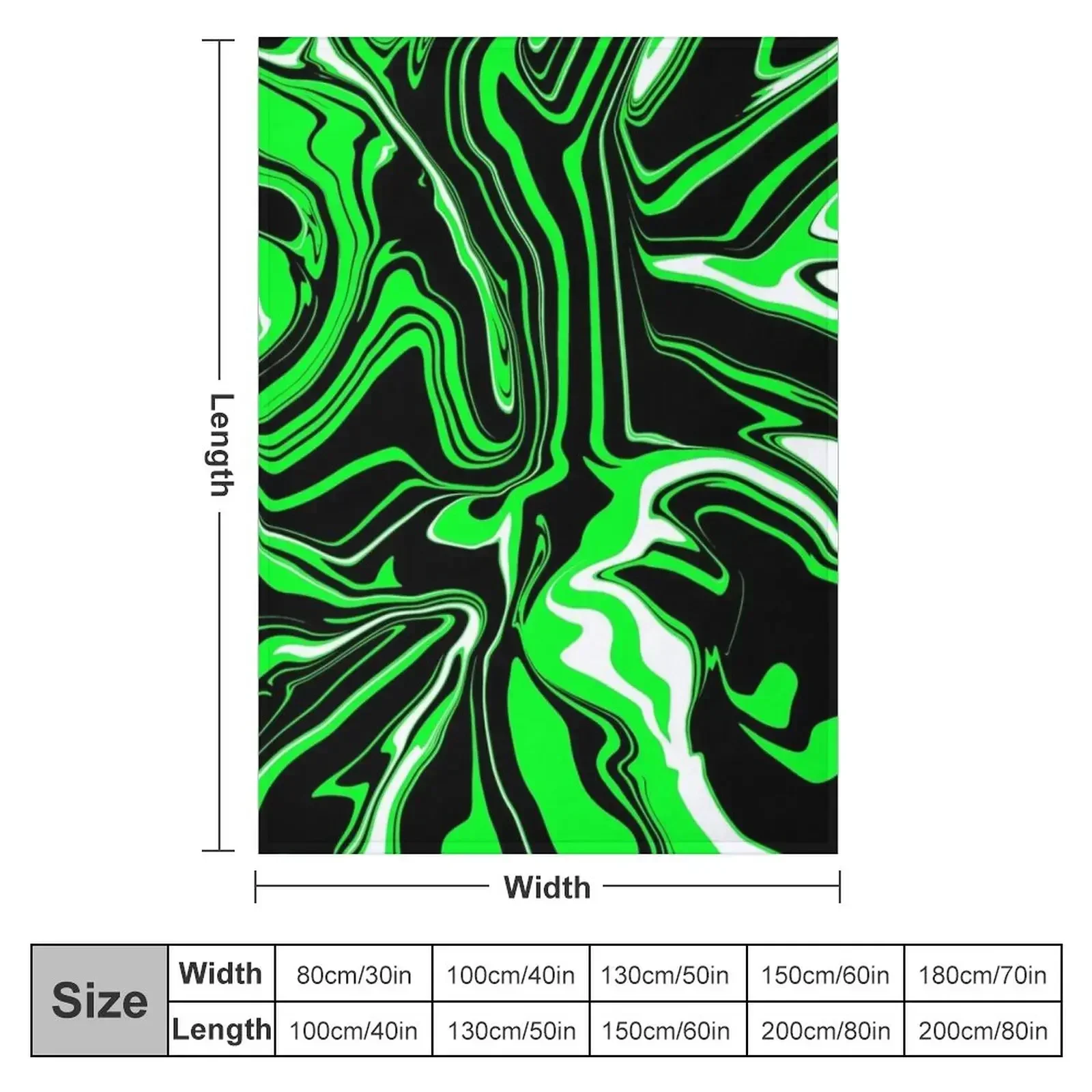Lime Green, Black and White Abstract Melt Throw Blanket Decorative Sofas Sofas Hairys Beach Soft Plaid Blankets