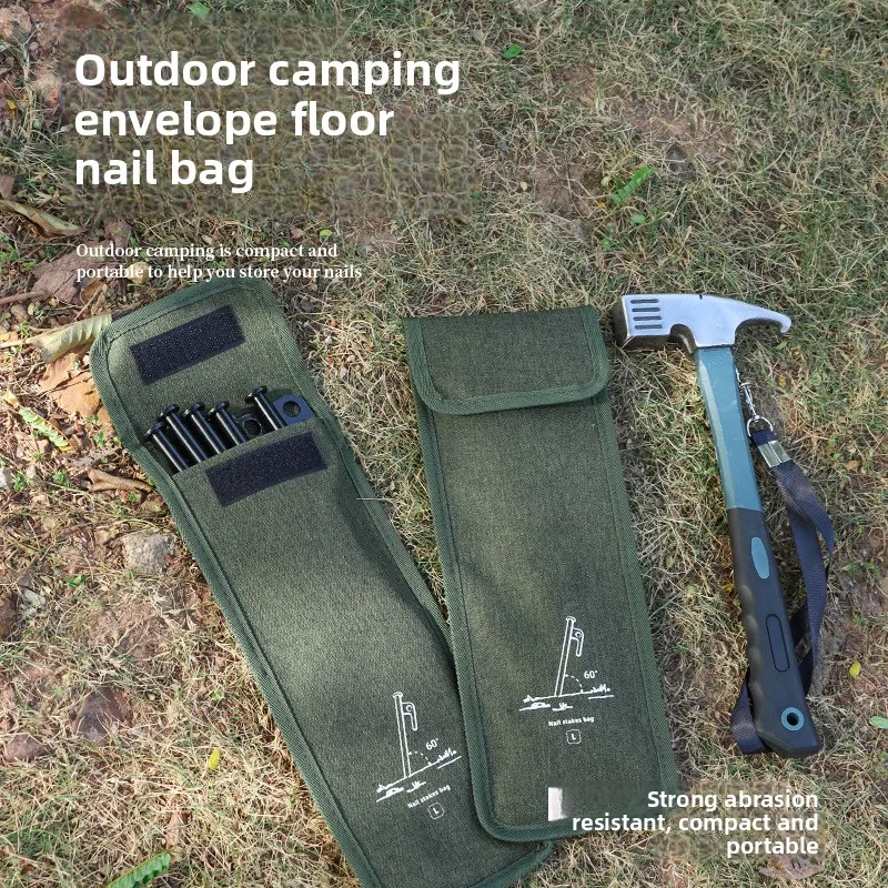 

Outdoor Tent Peg Bag Camping Tool Kit Multi-functional Tent Peg Storage Bag Camping Oxford Cloth Large Accessory Storage Bag