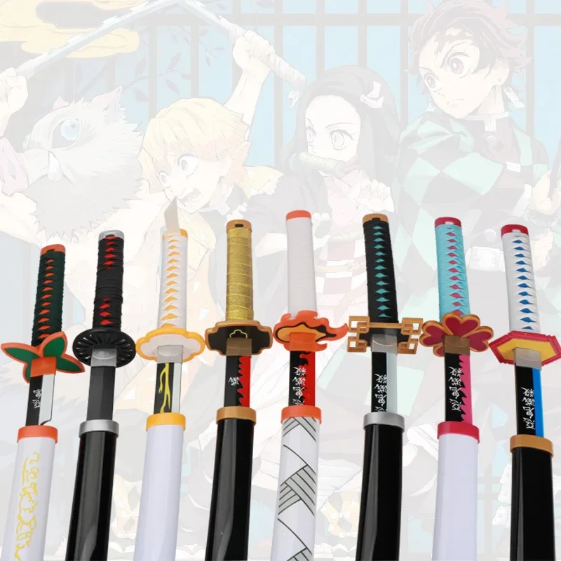 Demon Slayer Katana 104cm Kimetsu No Yaiba Sword Kyoujurou Giyuu Blue Zenitsu Cosplay Weapon Props Decoration