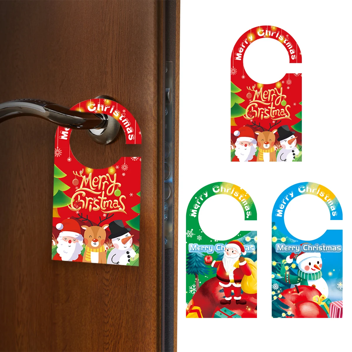 2pcs Christmas Decorations Home Christmas Door Hanging Pendants Santa Door Hanger For 2023 Christmas Home New Year Decor 2024