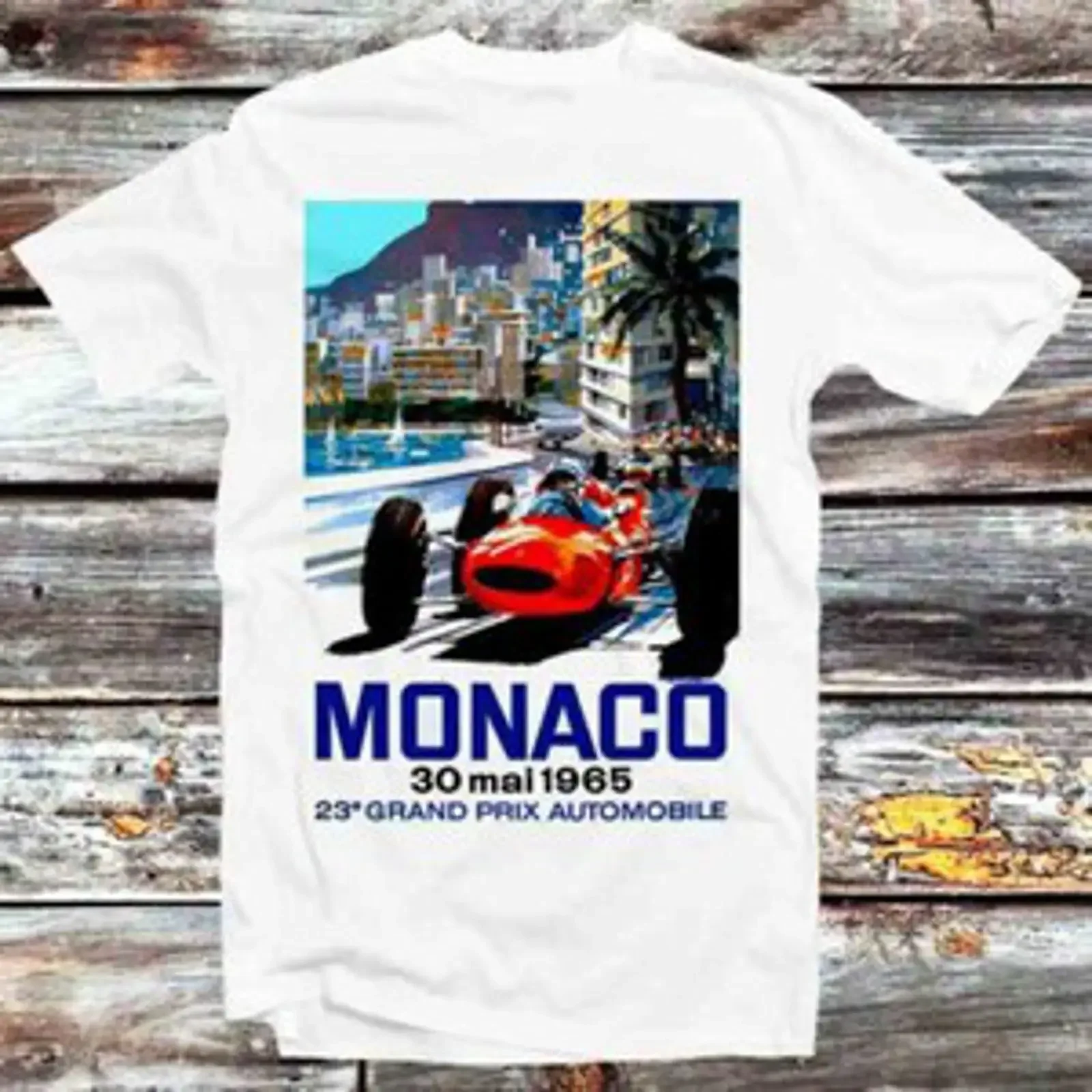 Monaco Grand Prix Rennen Vintage Autorennen T Shirt B1397 vintage Washed fashion streetwear Unisex Slightly homme Casual