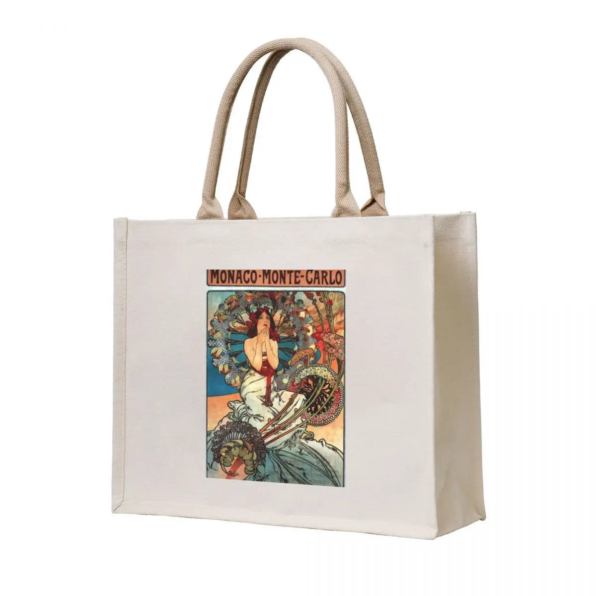 

Monaco Monte Carlo 1897 - Mucha Art Nouveau Enhanced Tote Bag shopper bags canvas tote bags tote bag men's