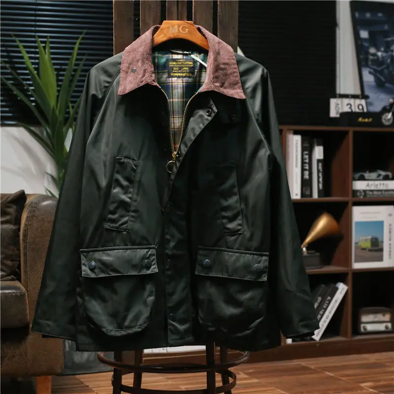 American Oil Wax Hunting Jacket Men Lapel Vintage Amekage Waterproof British Windbreaker Jacket Man Spring Autumn Winter 2025New - view 5