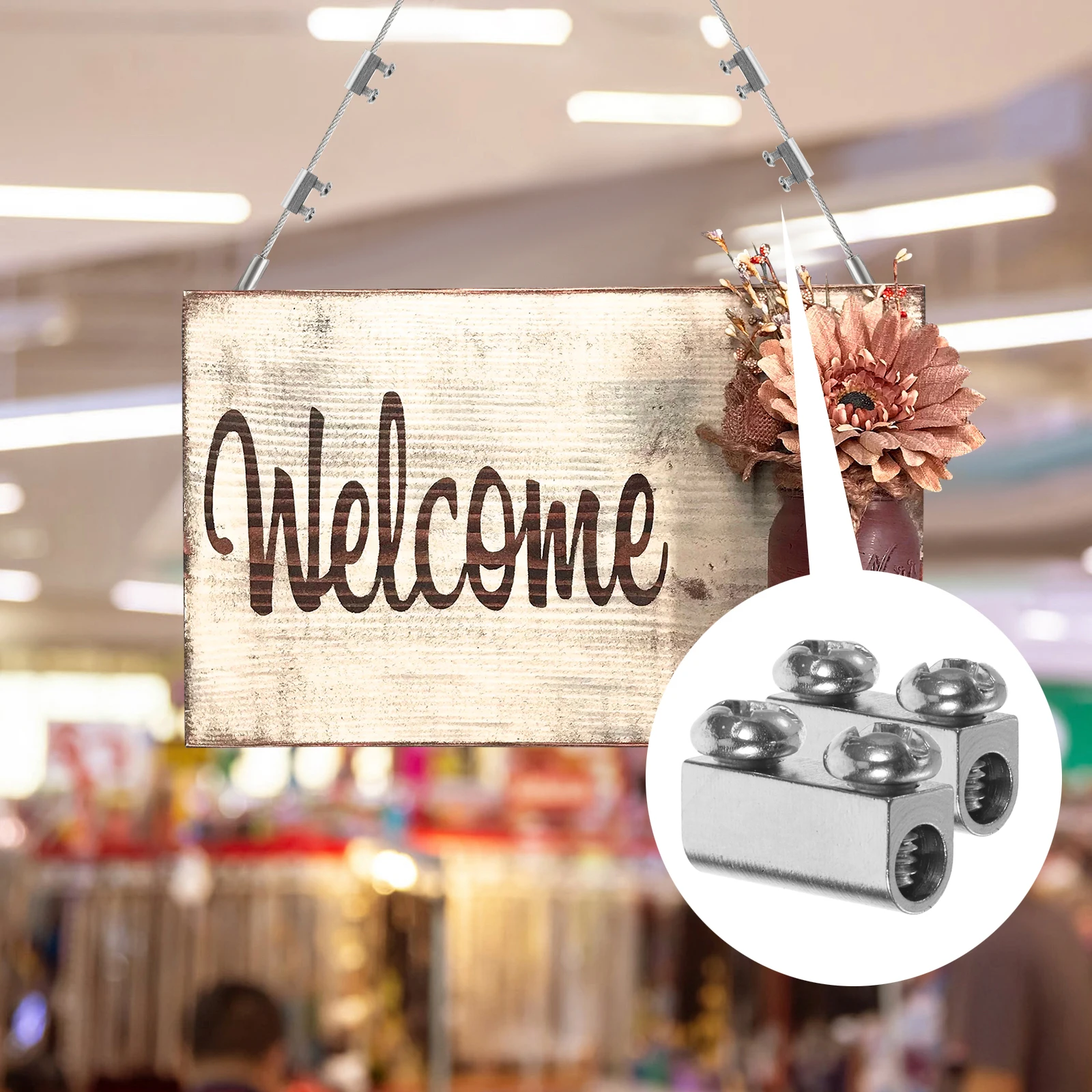 

10pcs Dual Locking Clamp Stainless Steel Mini Cable Clamps For Fence Deck Railing Tension Cable Secure Fixing Solution