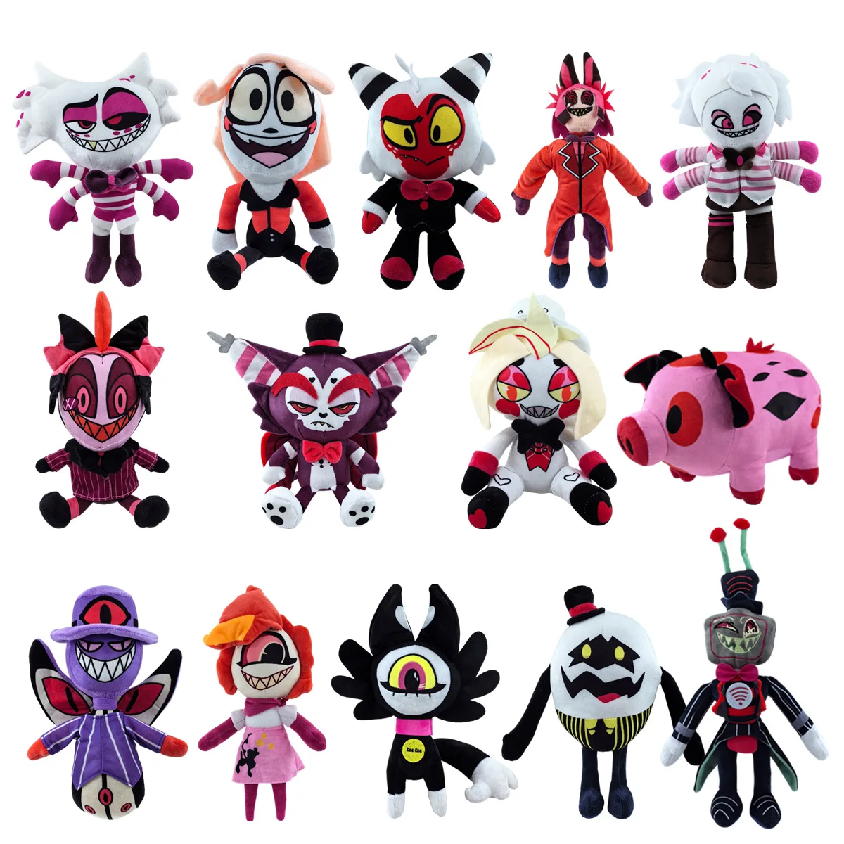 Peluche de Alastor, Adam Hazbin, de la serie Hazbin Hotel, suave, de peluche, figura adorable, regalo de Navidad para niños y fans.