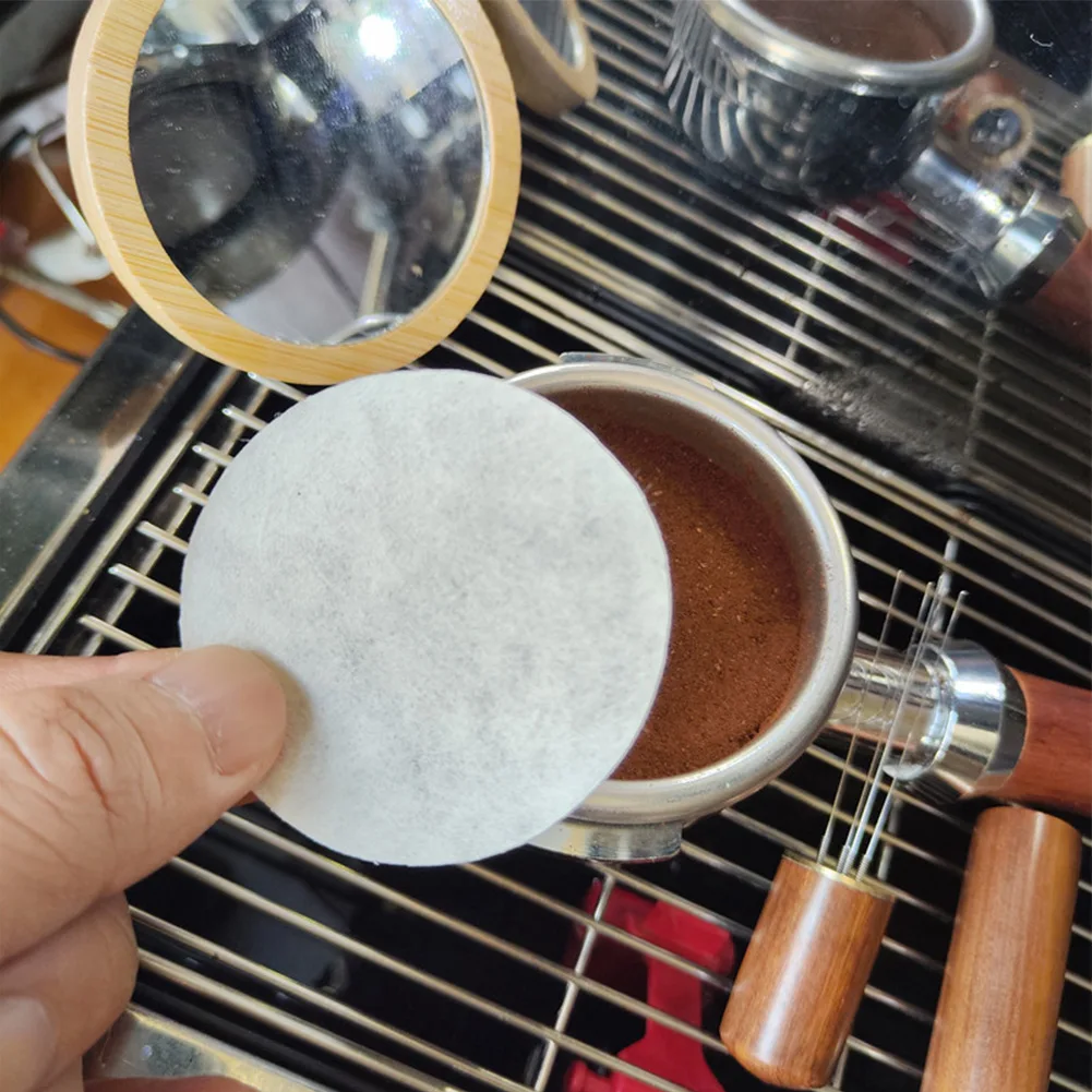 51mm/53mm/58mm 100Pcs Coffee Powder Bowl Filters Paper For Espresso Coffee Maker Secondary Water Filter Paper