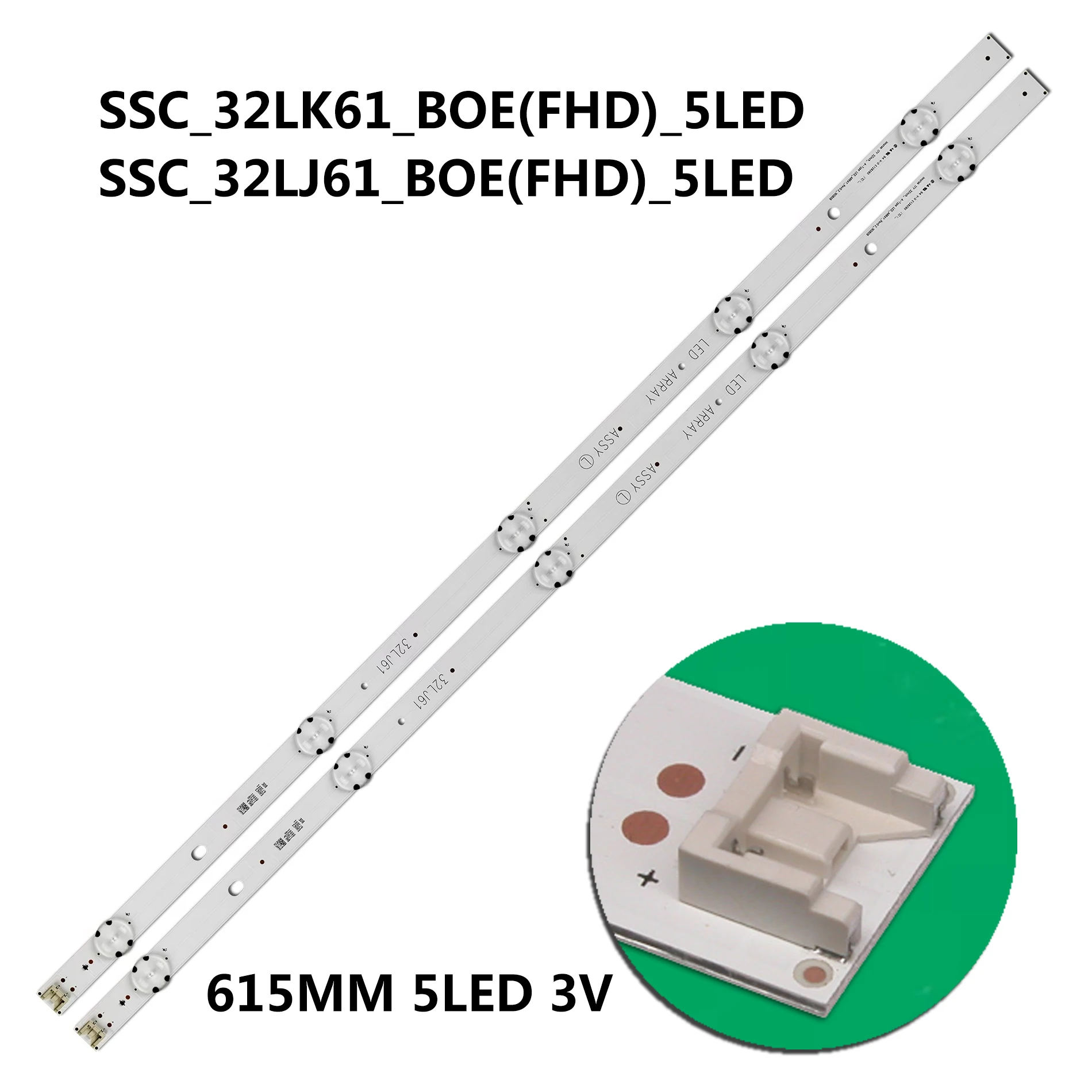 

2 шт./компл. для 32LJ610U 32LJ510U 32LJ610V светодиодная массив в сборе 32LJ61 HC320DUN-ABSL1-A14X светодиодная панель подсветки SSC_32LJ61_BOE(FHD)_5LED