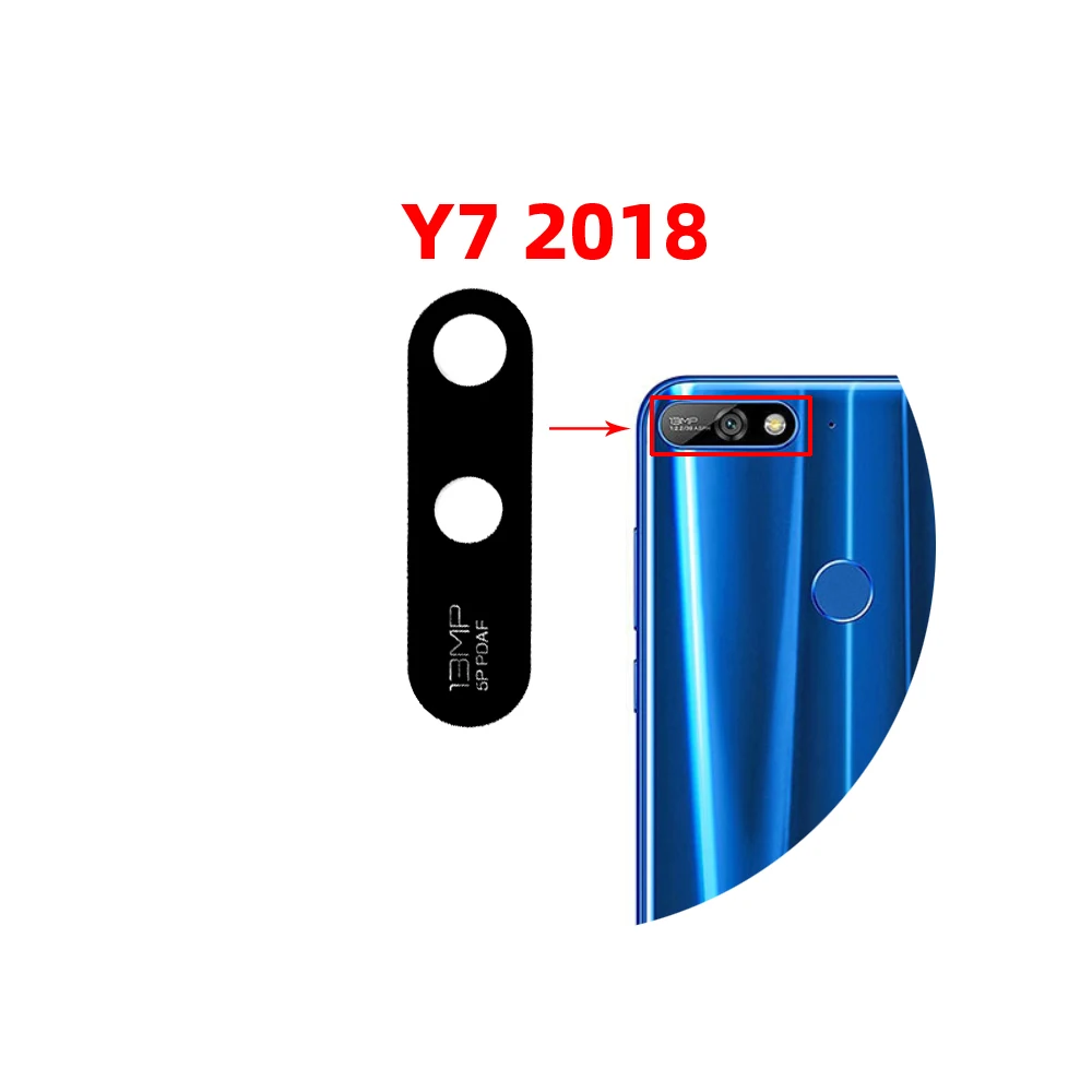 Rear Back Camera Glass Lens For Huawei Y7 2018 Camera Glass Lens Glass with Sticker Replacement Repair