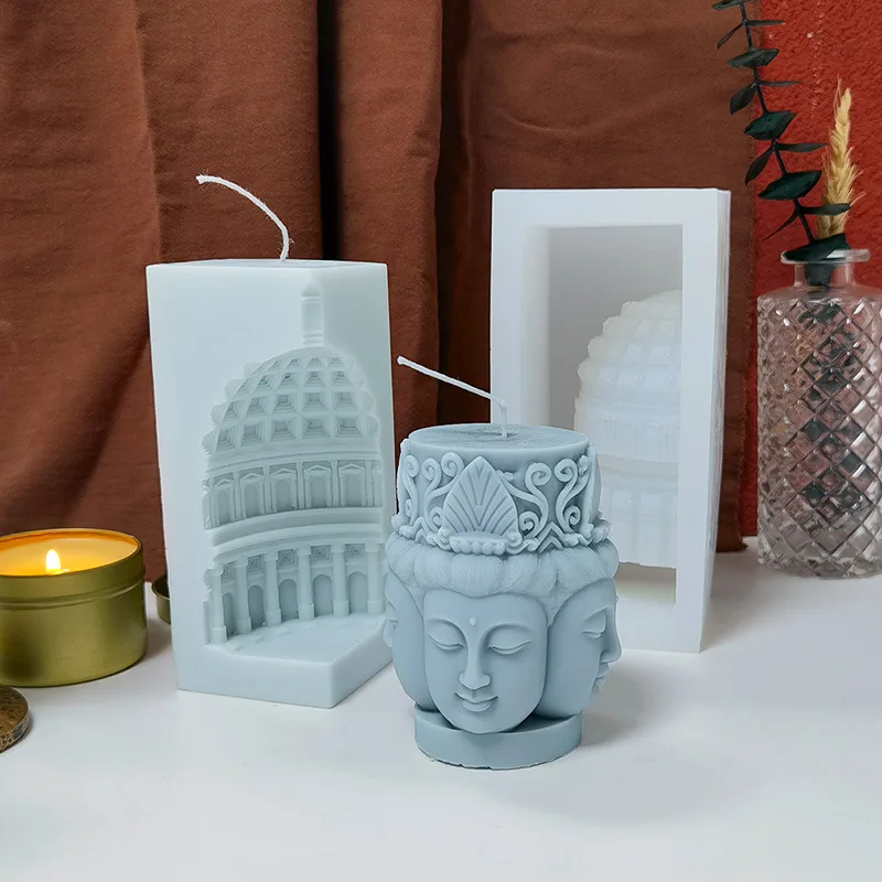 

Buddha Candle Silicone Mold DIY Guanyin Rulai Dome Gypsum Handmade Soap Cement Ornament Making Mould