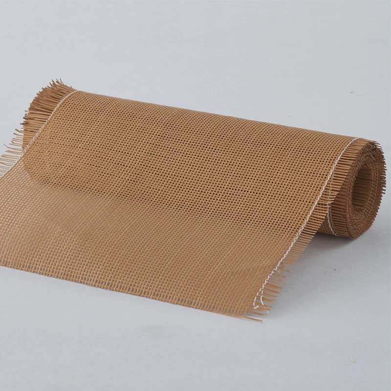 Rattan-Material, Kaffeefarbe, 0,4–0,55 m Breite, PE-Quadratgitter, Nachahmung von natürlichem Deckenfurnier, Dekoration, Möbel, Türrahmen, Bildschirmwebematte, Hilfsmaterial