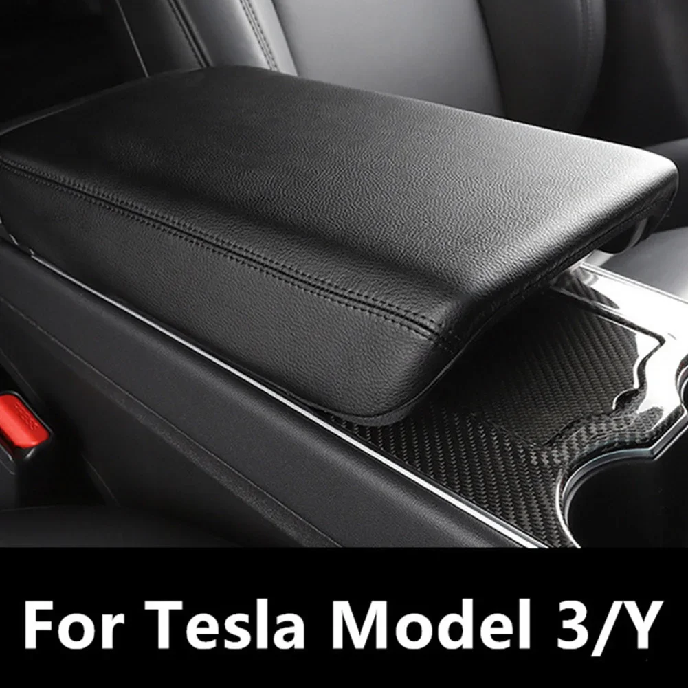 

Cover Console Armrest White Car Accessories Car Central Control Control Armrest Box Leather For Tesla Model 3 Y