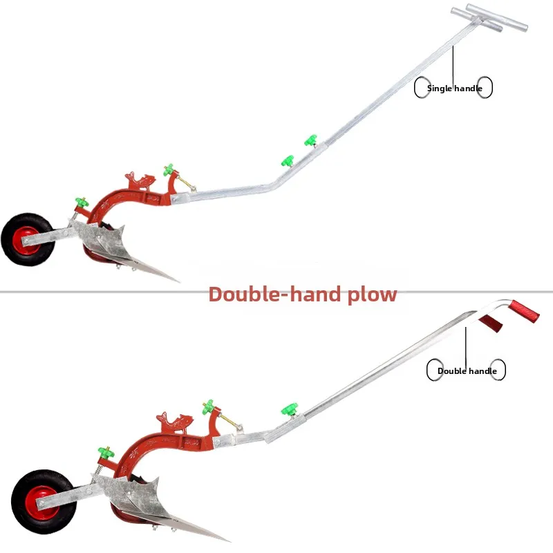 LTT agricultural hand-pulled plow artificial ridge tillage machine soil loosening and tillage micro-tiller trenching artifact